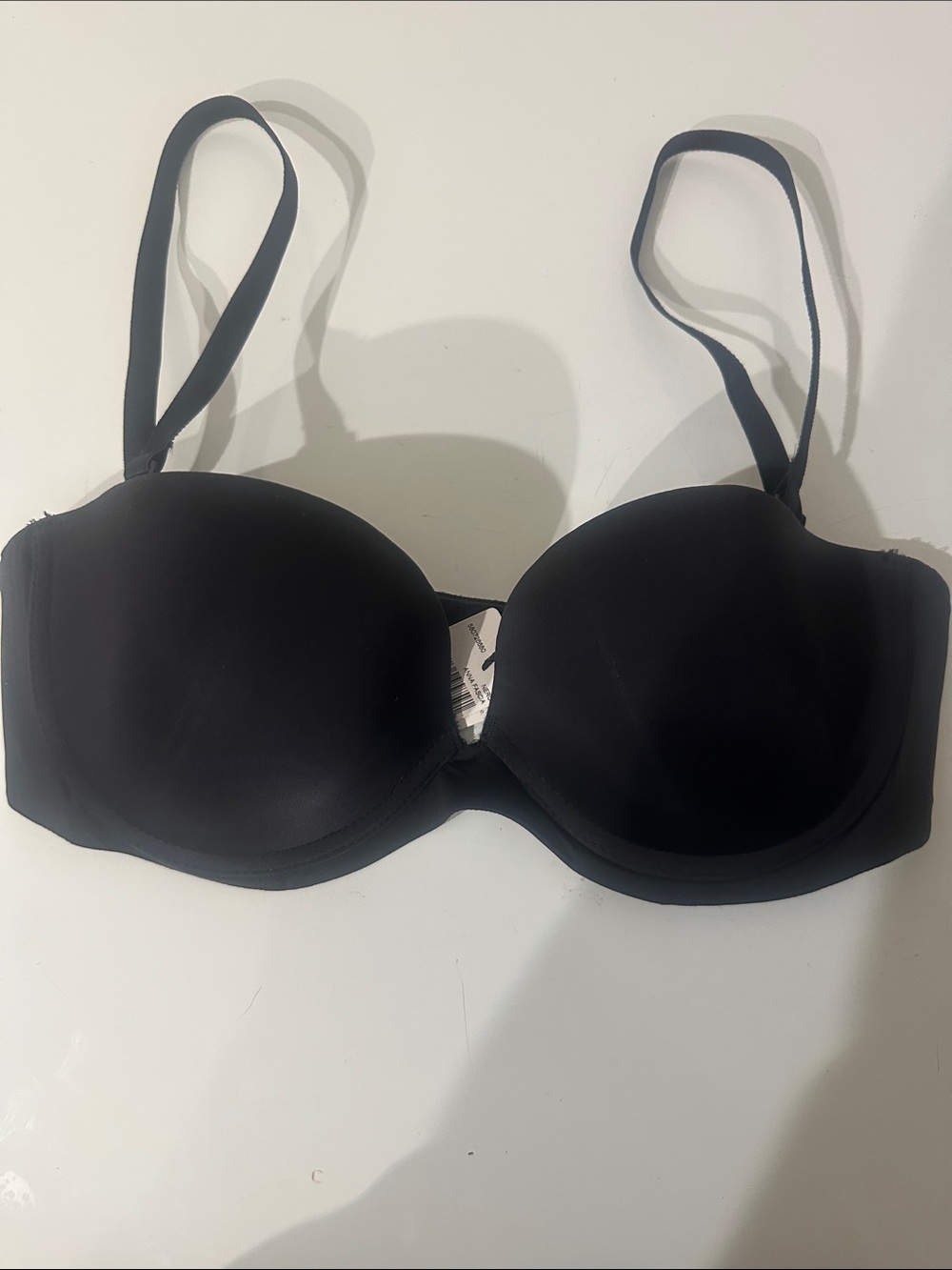 Lycra Italian Fabric Black T-shirt Strapless Convertible Bra - Unbranded -Sz 32C